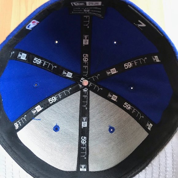 New Era 59Fifty NBA New York Knicks Team Blue Fitted Hat - Sz 7 - Picture 5 of 7